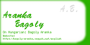aranka bagoly business card